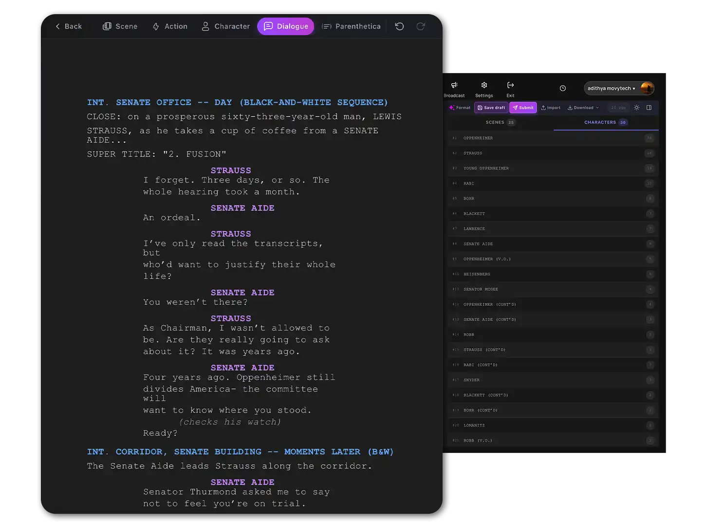 Scriptwriting system overview